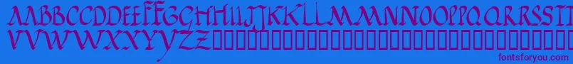 Jgjrr Font – Purple Fonts on Blue Background