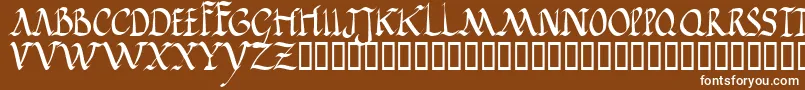 フォントJgjrr – 茶色の背景に白い文字