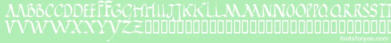 フォントJgjrr – 緑の背景に白い文字