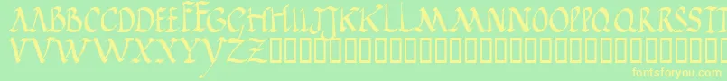 Jgjrr Font – Yellow Fonts on Green Background