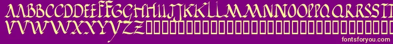 Jgjrr Font – Yellow Fonts on Purple Background