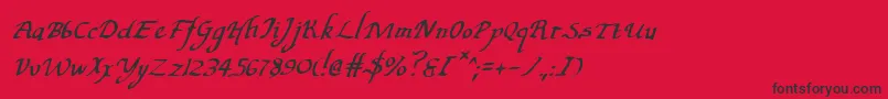ValleyForgeItalic-Schriftart – Schwarze Schriften auf rotem Hintergrund