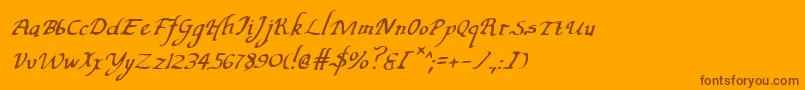 ValleyForgeItalic-fontti – ruskeat fontit oranssilla taustalla