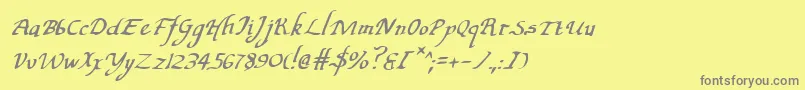 フォントValleyForgeItalic – 黄色の背景に灰色の文字