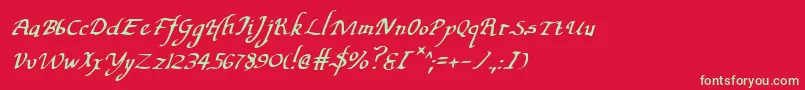 フォントValleyForgeItalic – 赤い背景に緑の文字