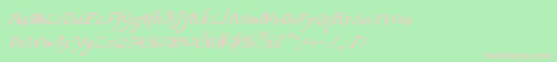 Fonte ValleyForgeItalic – fontes rosa em um fundo verde