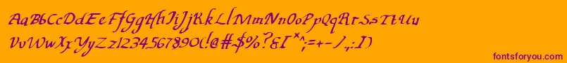 ValleyForgeItalic Font – Purple Fonts on Orange Background