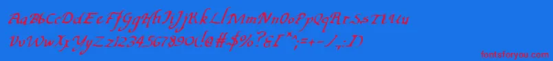 ValleyForgeItalic Font – Red Fonts on Blue Background