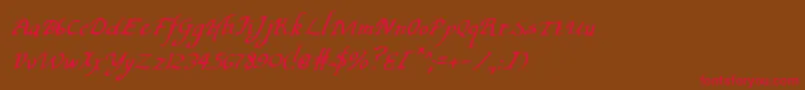 ValleyForgeItalic-Schriftart – Rote Schriften auf braunem Hintergrund