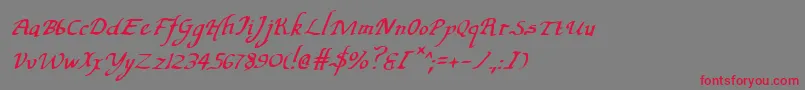 フォントValleyForgeItalic – 赤い文字の灰色の背景