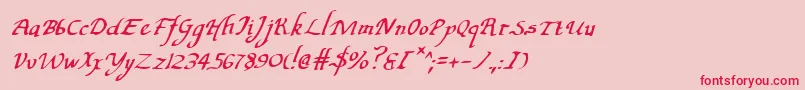 ValleyForgeItalic Font – Red Fonts on Pink Background