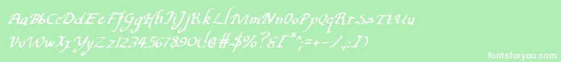 Шрифт ValleyForgeItalic – белые шрифты на зелёном фоне