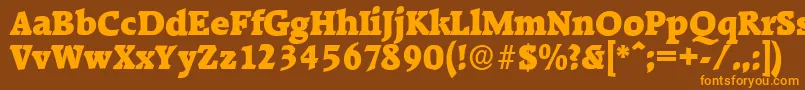 RaleighserialBlackRegular Font – Orange Fonts on Brown Background