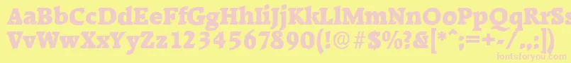 RaleighserialBlackRegular Font – Pink Fonts on Yellow Background