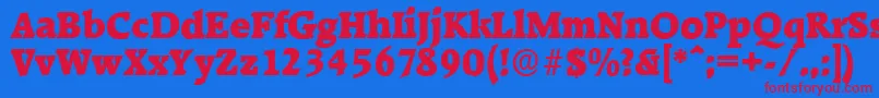 RaleighserialBlackRegular Font – Red Fonts on Blue Background