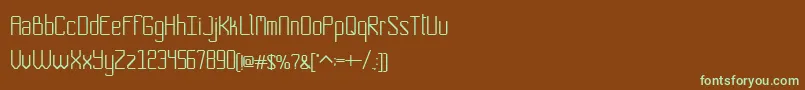 Nocorners-Schriftart – Grüne Schriften auf braunem Hintergrund