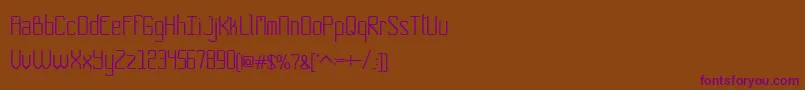 Nocorners-Schriftart – Violette Schriften auf braunem Hintergrund