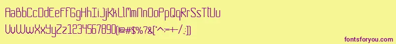 Nocorners-Schriftart – Violette Schriften auf gelbem Hintergrund