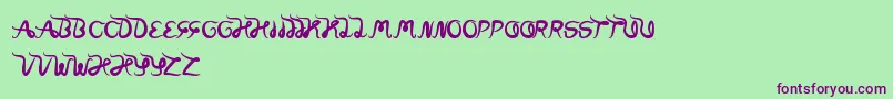 WorldWord-Schriftart – Violette Schriften auf grünem Hintergrund