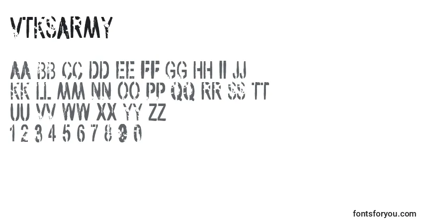 Schriftart VtksArmy – Alphabet, Zahlen, spezielle Symbole