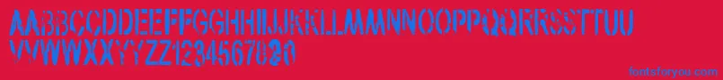 Czcionka VtksArmy – niebieskie czcionki na czerwonym tle