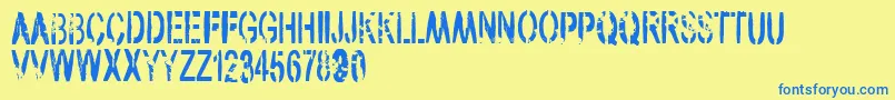 VtksArmy Font – Blue Fonts on Yellow Background
