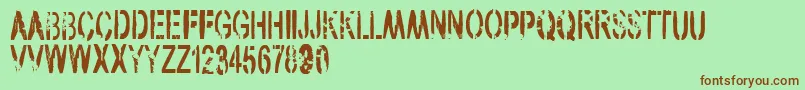 VtksArmy-fontti – ruskeat fontit vihreällä taustalla