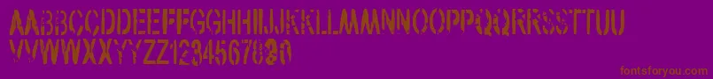 フォントVtksArmy – 紫色の背景に茶色のフォント
