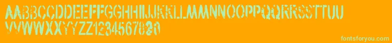 VtksArmy Font – Green Fonts on Orange Background