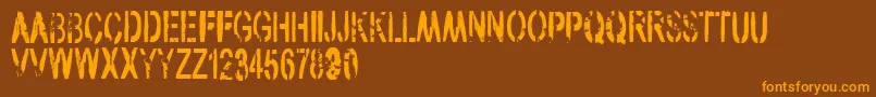 VtksArmy Font – Orange Fonts on Brown Background