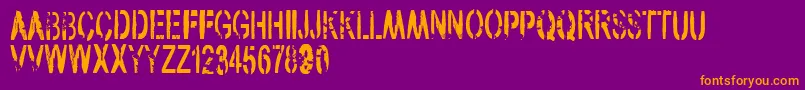 VtksArmy Font – Orange Fonts on Purple Background