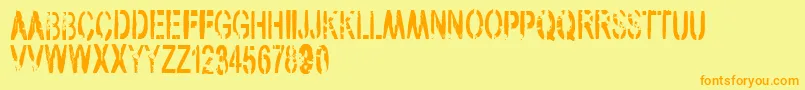 VtksArmy Font – Orange Fonts on Yellow Background