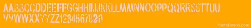 VtksArmy-fontti – vaaleanpunaiset fontit oranssilla taustalla