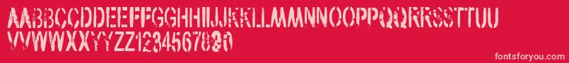フォントVtksArmy – 赤い背景にピンクのフォント