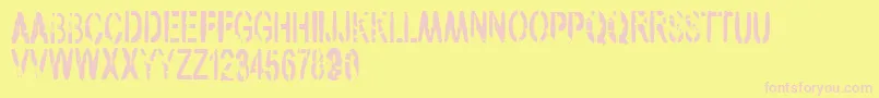 VtksArmy Font – Pink Fonts on Yellow Background