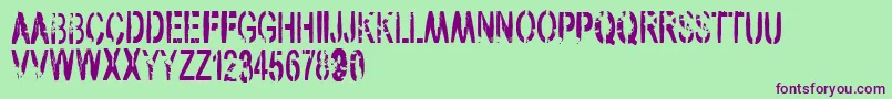 VtksArmy Font – Purple Fonts on Green Background