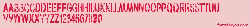 VtksArmy-Schriftart – Rote Schriften auf rosa Hintergrund