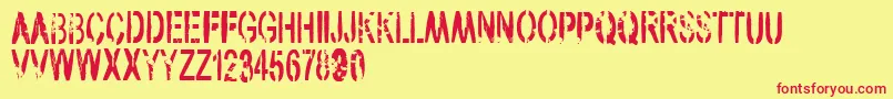 VtksArmy Font – Red Fonts on Yellow Background