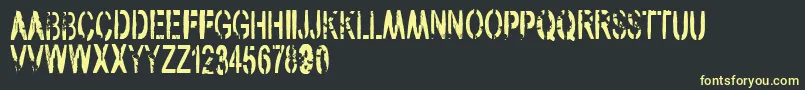 VtksArmy Font – Yellow Fonts on Black Background