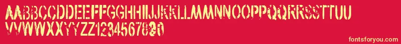 VtksArmy Font – Yellow Fonts on Red Background