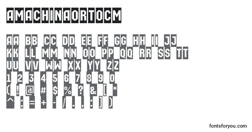 A fonte AMachinaortocm – alfabeto, números, caracteres especiais