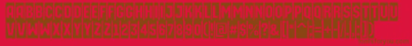AMachinaortocm Font – Brown Fonts on Red Background