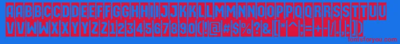 AMachinaortocm Font – Red Fonts on Blue Background