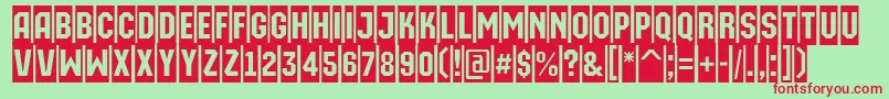 AMachinaortocm Font – Red Fonts on Green Background