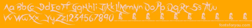 Police AceRecords – polices roses sur fond orange