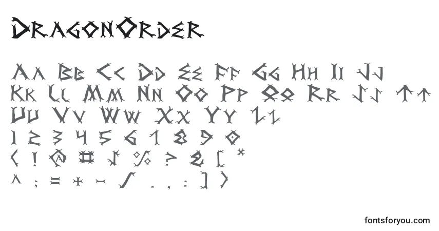 Schriftart DragonOrder – Alphabet, Zahlen, spezielle Symbole