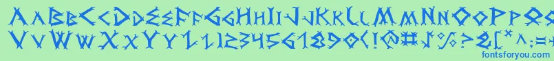 DragonOrder Font – Blue Fonts on Green Background