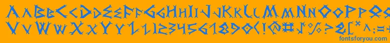 DragonOrder Font – Blue Fonts on Orange Background