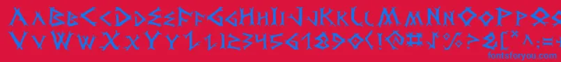 DragonOrder Font – Blue Fonts on Red Background