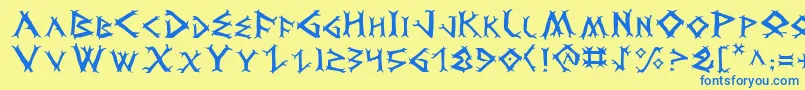 DragonOrder Font – Blue Fonts on Yellow Background